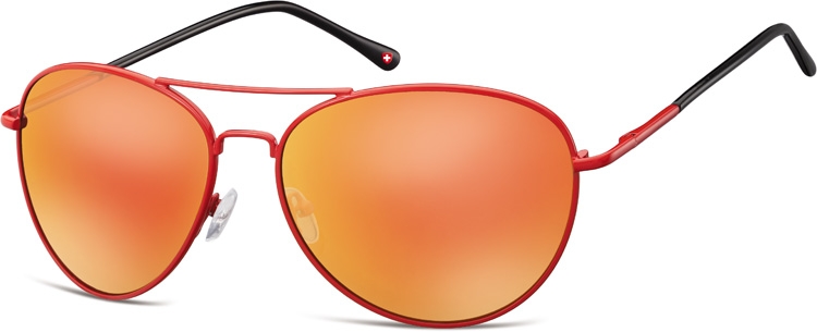 PILOTKI Czerwone Okulary LUSTRZANKI AVIATOR Unisex