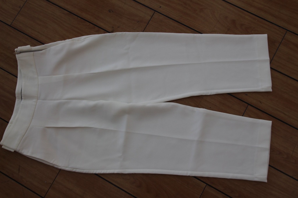 ZARA białe eleganckie spodnie 7/8 38 M