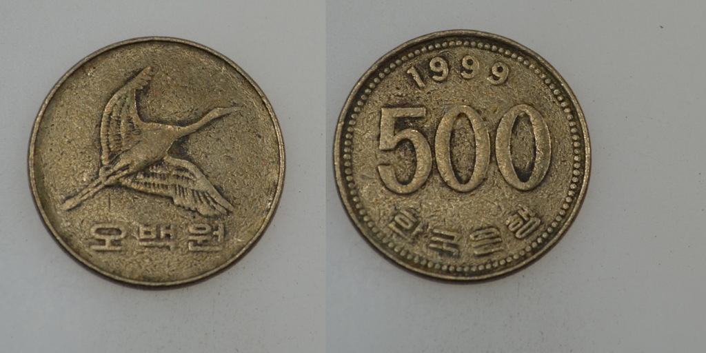 Korea 500 Won 1999 rok od 1zł i BCM