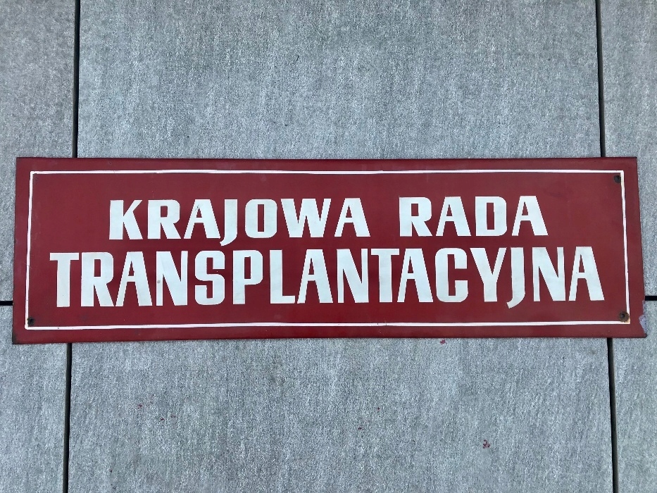 TABLICA PRL - Krajowa rada transplantacyjna.