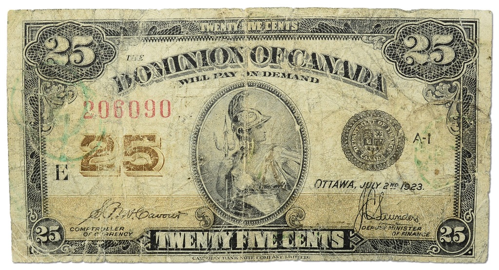 33.Canada, 25 Centów 1923, P.11.b, St.3/4+