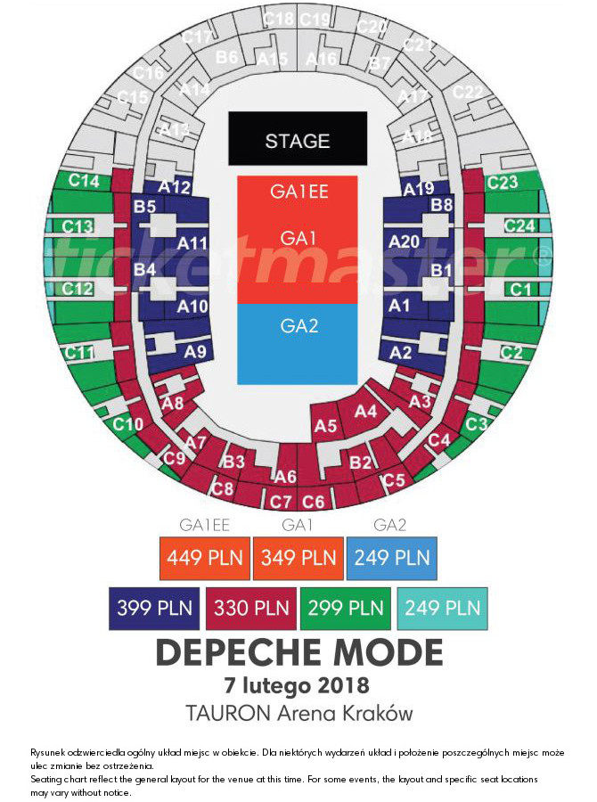 Bilety Depeche Mode Kraków Tauron Arena Płyta A1
