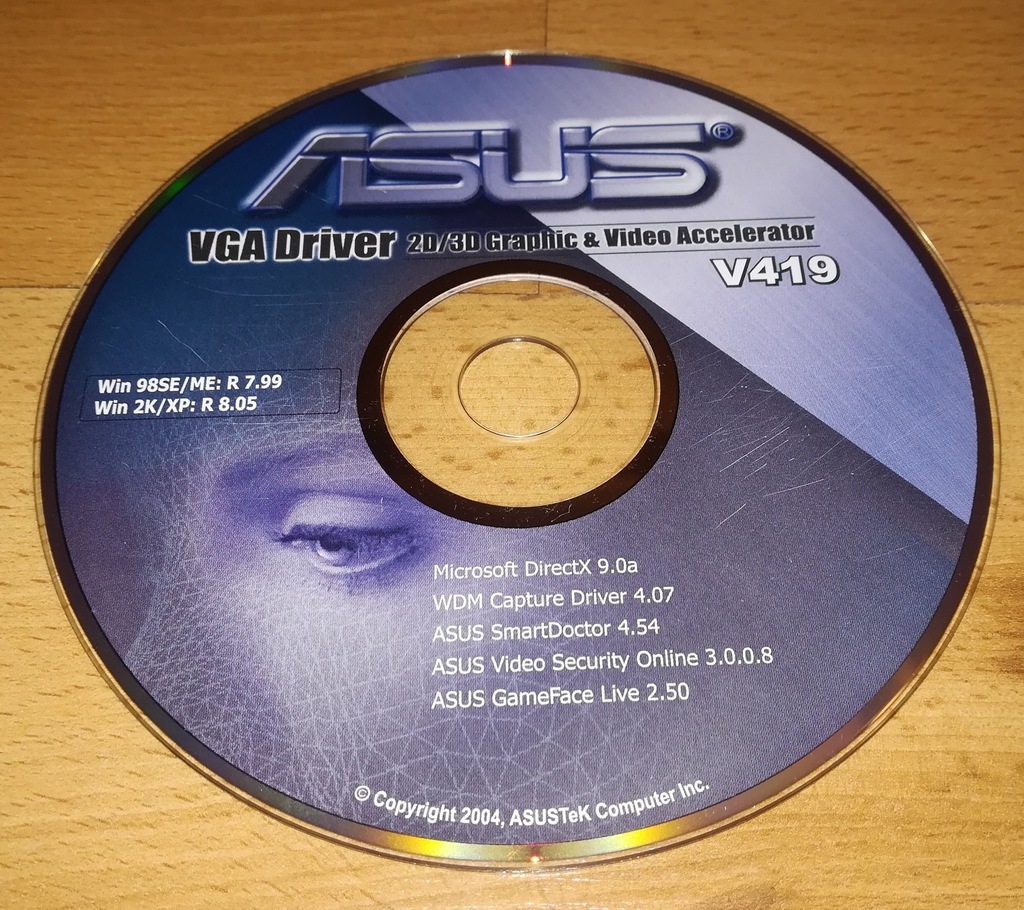 ASUS płyta VGA Driver V419 2D/3D grafika video