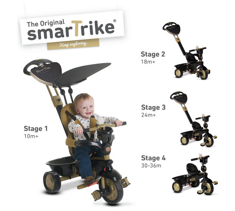 Rowerek SMART TRIKE 4w1 GOLD trójkołowy Steering