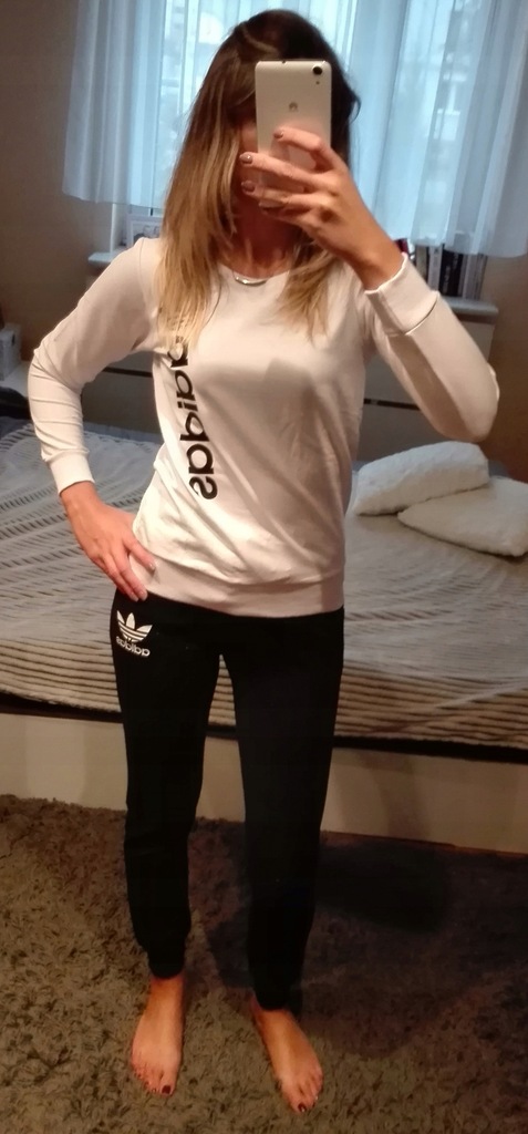 NOWY dres damski Adidas rozmiar L biało-czarny