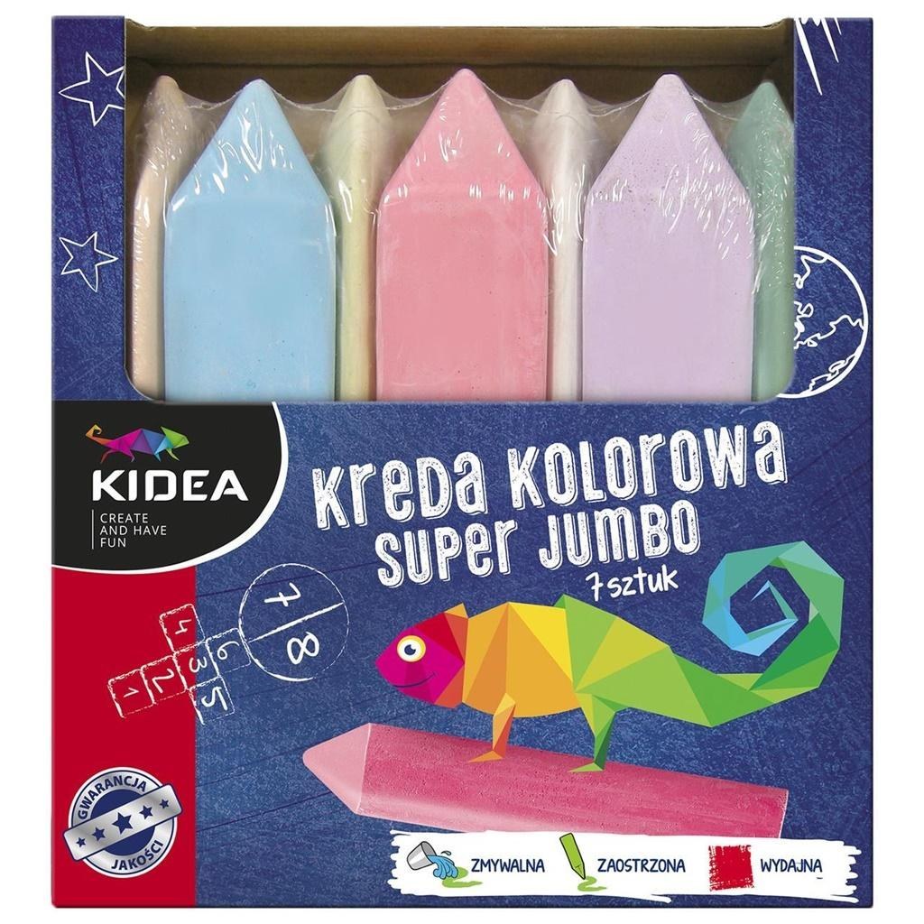 Kreda kolorowa Super Jumbo 7 kolorów KIDEA