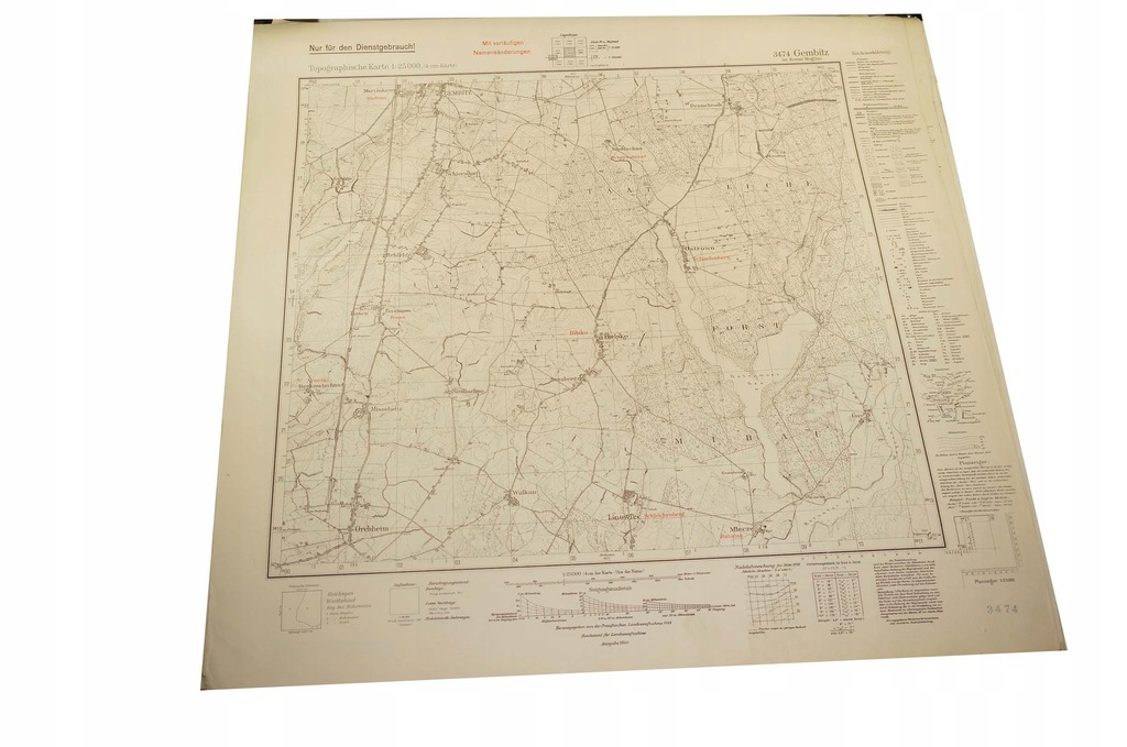 393. Mapa GĘBICE Gembitz kreis Mogilno 1940r.