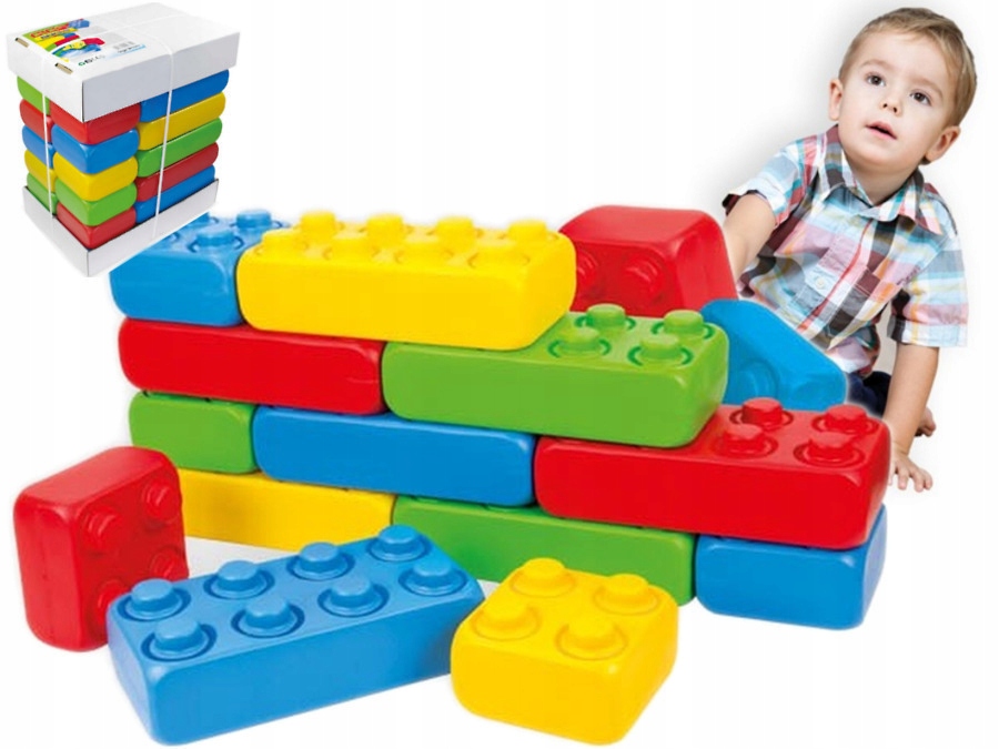 Bardzo Duże Klocki Dla Dzieci Mochtoys GIGA BRICKS klocki CEGŁY Mega duże 28el - 7399726488