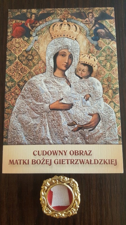 Gietrzwałd Maryja kapsuła relikwia płótno