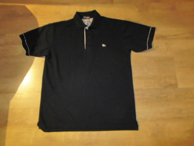 BURBERRY* Świetna Czarna Koszulka Polo L