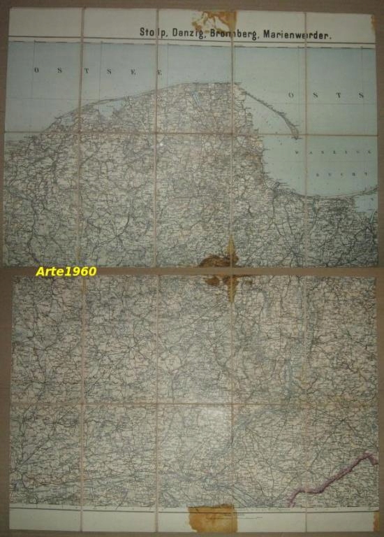 Stolp Danzig Bromberg Marienwerder - Mapa 1914