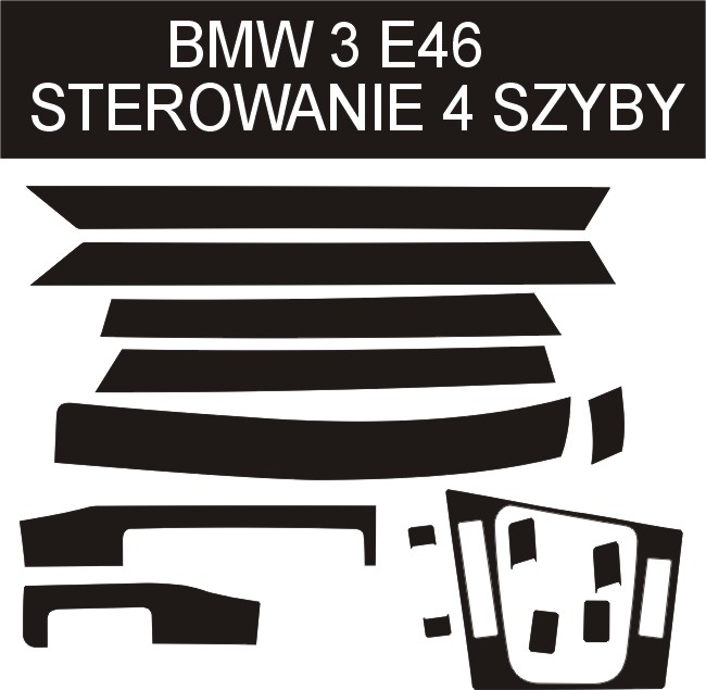 BMW 3 E46OKLEINA KOKPITU,PANEL,DREWNO,OKLEINY