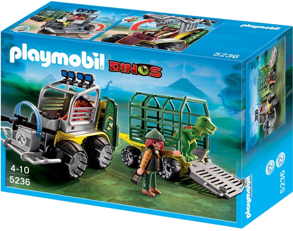 PLAYMOBIL 5236 POJAZD NAUKOWCA Z KLATKĄ ,DINOZAURE