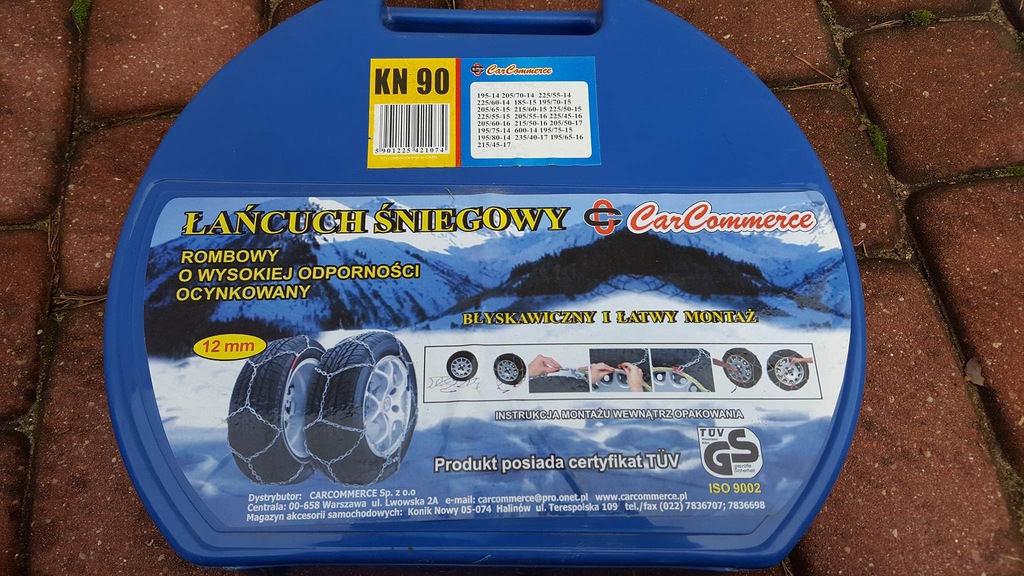 Łańcuchy śniegowe KN90 12mm NOWE