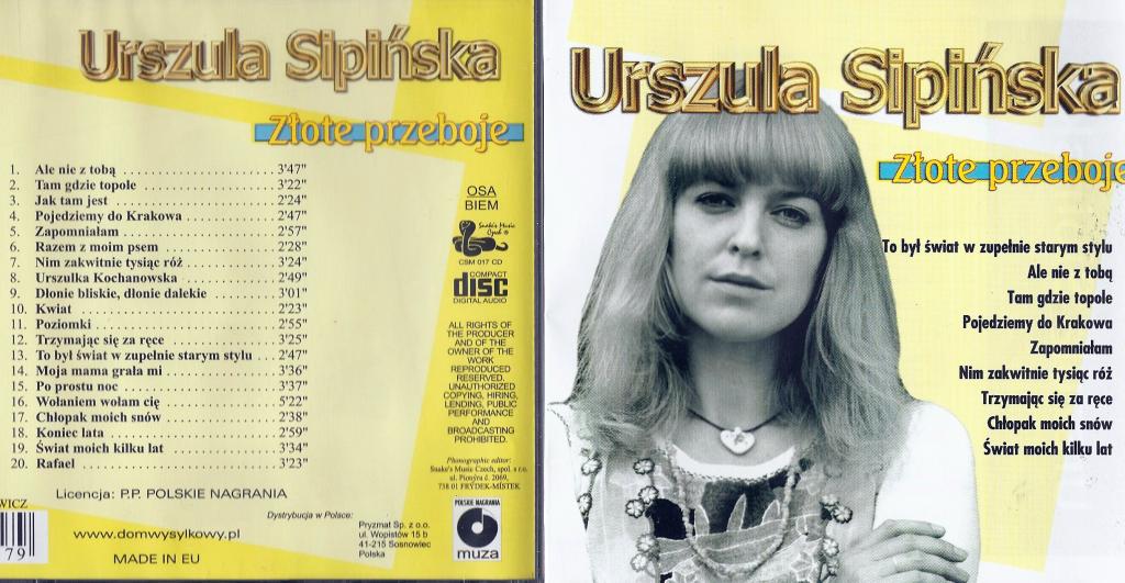 Urszula Sipińska ZŁOTE PRZEBOJE || CD