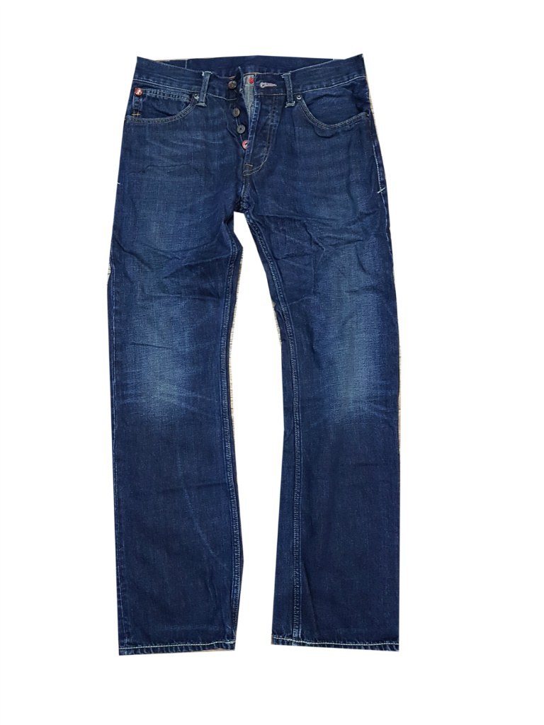 EVISU PUMA wycierane jeansy 32/32 pas 80 cm