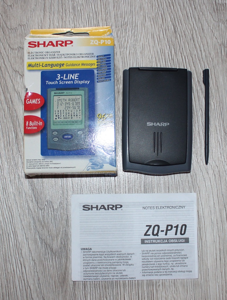 Notes elektroniczny organizer SHARP ZQ-P10