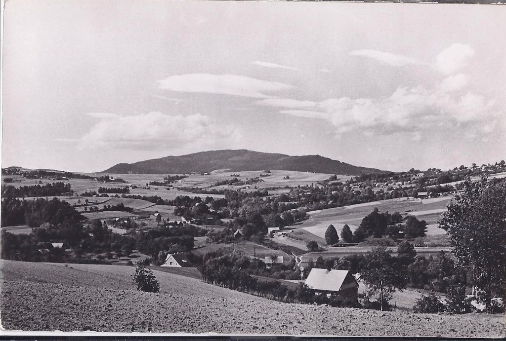 STARA WIEŚ k/ Limanowa 1966 widok na Górę Satasz
