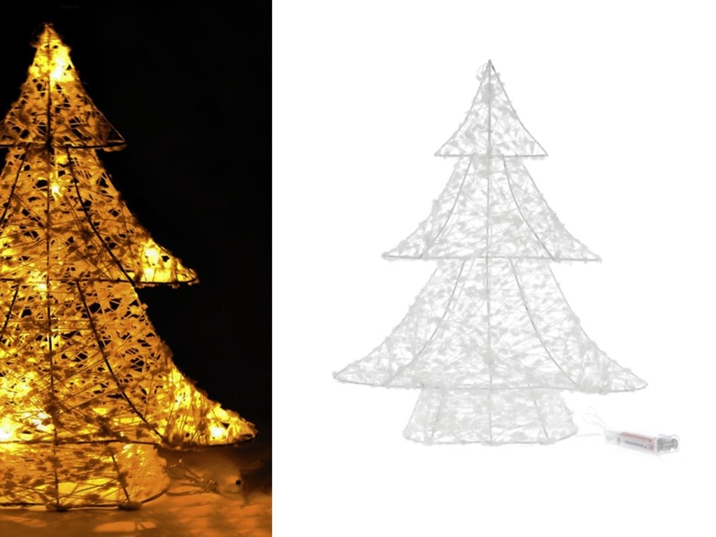 Choinka świecąca LED 20cm na baterie Biała