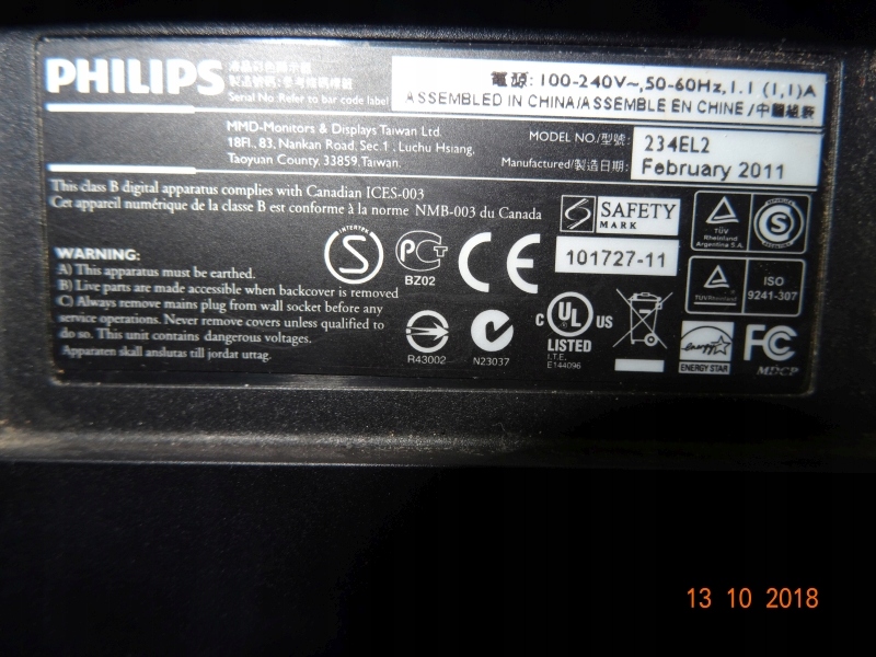 MONITOR PHILIPS 234EL2 23' LED
