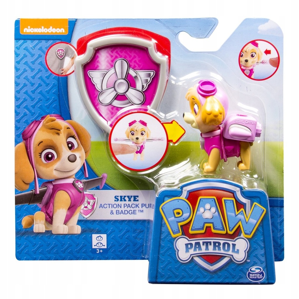 PSI PATROL FIGURKA SKYE Z PLECAKIEM + ODZNAKA