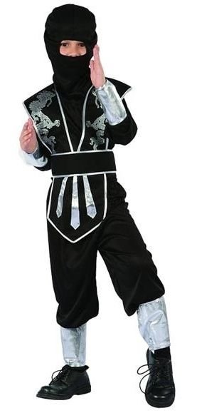 STRÓJ NINJA SILVER DRAGON NINJY KARATEKI 120/130cm