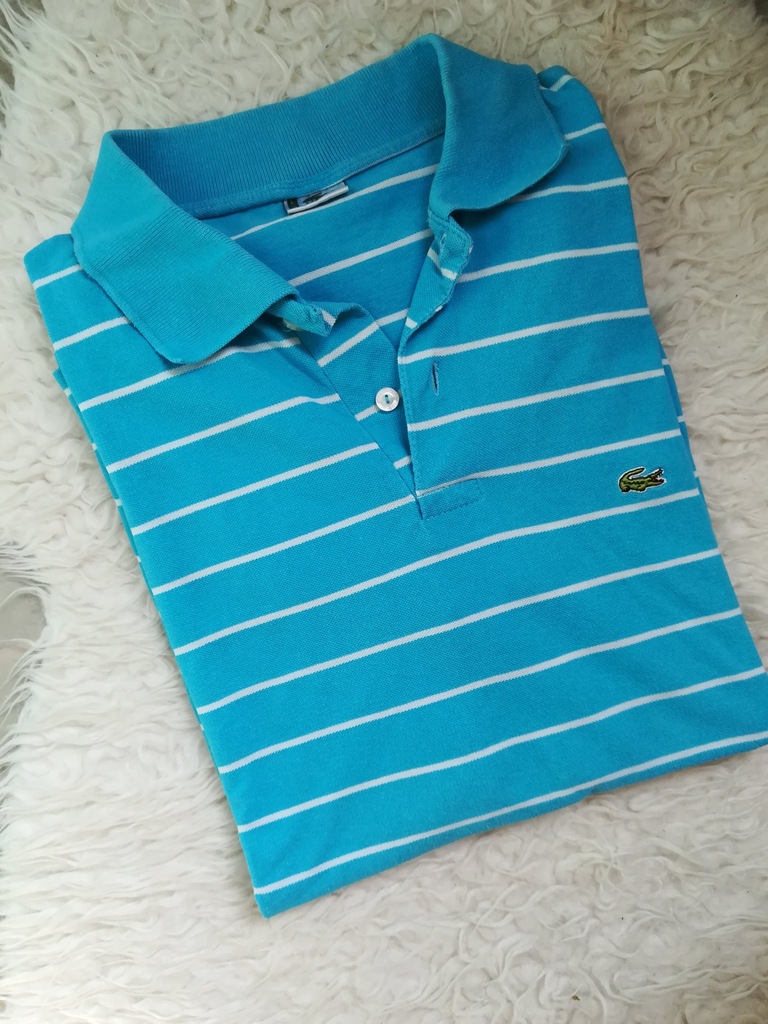 Koszulka Polo Lacoste rozmiar XL niebieska w paski