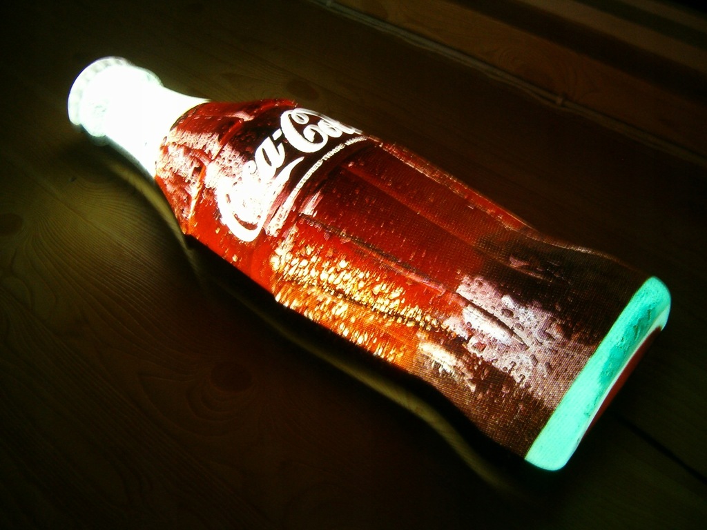 Butelka Coca Cola Lampka Neon Szyld - lata 90te