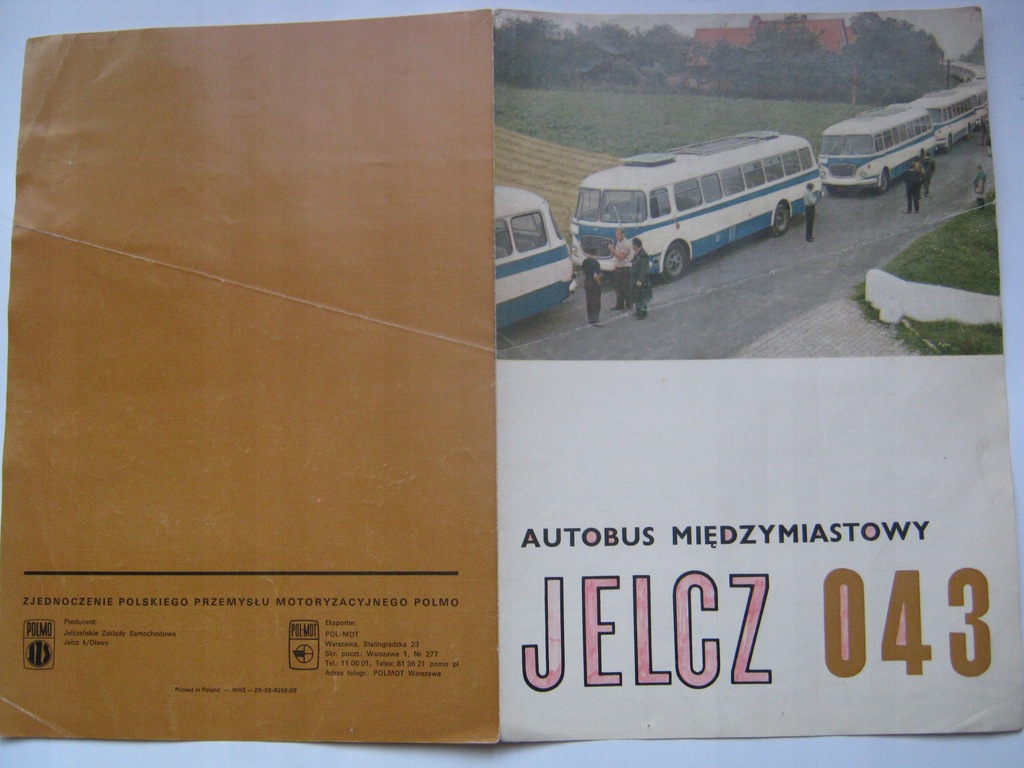 JELCZ 043- AUTOBUS MIĘDZYMIASTOWY-OGÓREK- FOLDER.