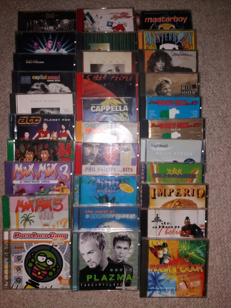 Kolekcja 200 płyt CD lat '80-2000 Dance-Pop-Trance
