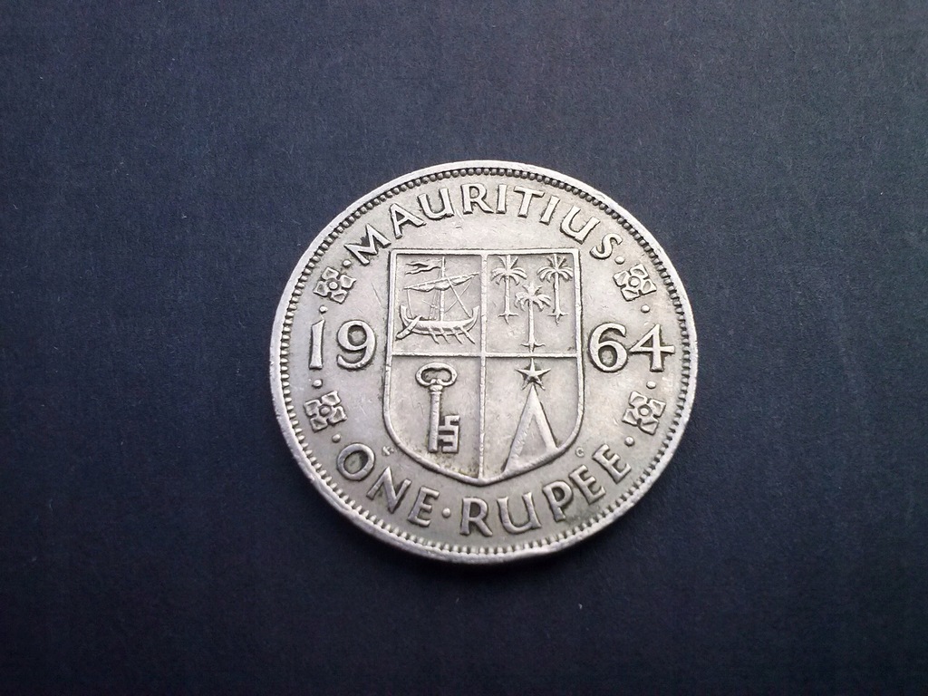1 Rupia Mauritius 1964, rzadkie nakł. 200 tys.