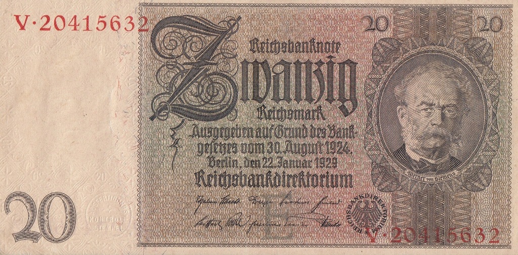Banknot 20 marek 1924 r.