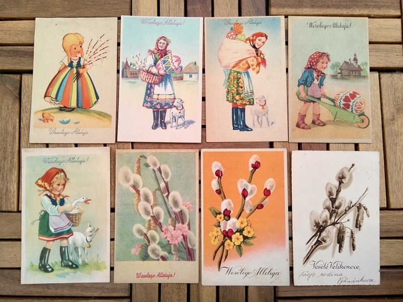 STARE POCZTÓWKI ZESTAW ŚWIĄTECZNE 14 SZTUK RETRO