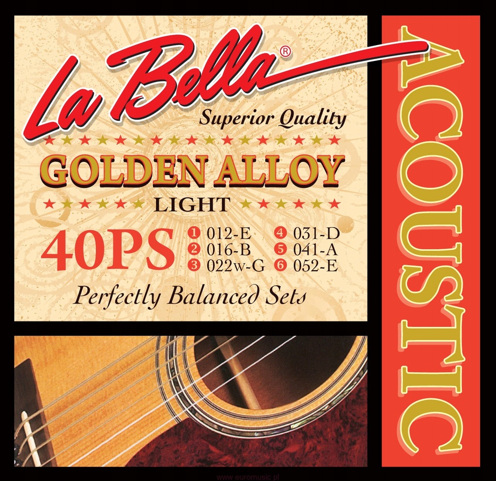 Struny do gitary akustycznej La Bella 12-52 USA