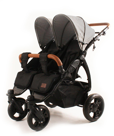 wózek dla bliźniąt KEES TWIN K2 PLUS black / grey
