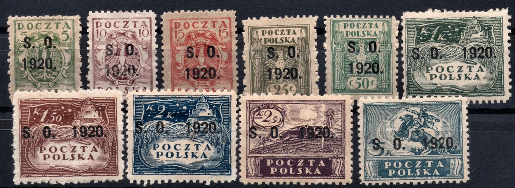 Unikalne znaczki plebiscytowe 1920r. Ślask Cieszyn