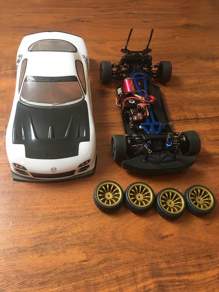himoto nascada brushless 1/10 rc drift + koła aku