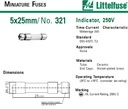 Keramická poistka 315mA 250V 5.2x25 Výrobca Littelfuse