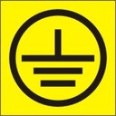 Знак ЗАЗЕМЛЕНИЯ НАКЛЕЙКА 20 x 20 комплект 210 шт.
