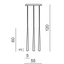 AZzardo STYLO závesné svietidlo 3x G9 40W bez zdroja 55cm IP20, biele Druh vlákna G9