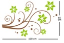 Nálepka na stenu kvety vetvička príroda Šírka produktu 60 cm