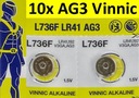 10x AG3 LR41 АЛКАИЧЕСКАЯ батарейка L736 192 392 VINNIC