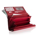 DÁMSKA PEŇAŽENKA KOŽENÁ Betlewski červená prémiová RFID darčeková krabička Veľkosť veľká