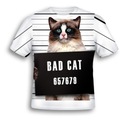 TRIČKO FULLPRINT T-shirt BAD CAT L GRAFIKA PL