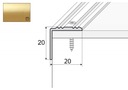 Kątownik aluminiowy A30, 120cm ZŁOTO 20x20mm