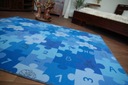 Detský koberec 125x200 PUZZLE modrý CHLAPEC Materiál polypropylén