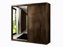 Zrkadlová šatníková skriňa 200 cm ELVIRA 5 - jaseň tmavý Výška nábytku 200 cm
