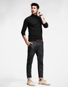 Элегантный тонкий мужской свитер с воротником из 100% хлопка, водолазка WXM, размер 3XL, черный