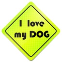 I LOVE MY DOG FLUORESCENCYJNY Magnes Odblaskowy