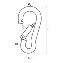 Karabína NEREZOVÁ A4 kyselinovzdorná 8mm 80mm 10ks Hmotnosť (s balením) 0.67 kg